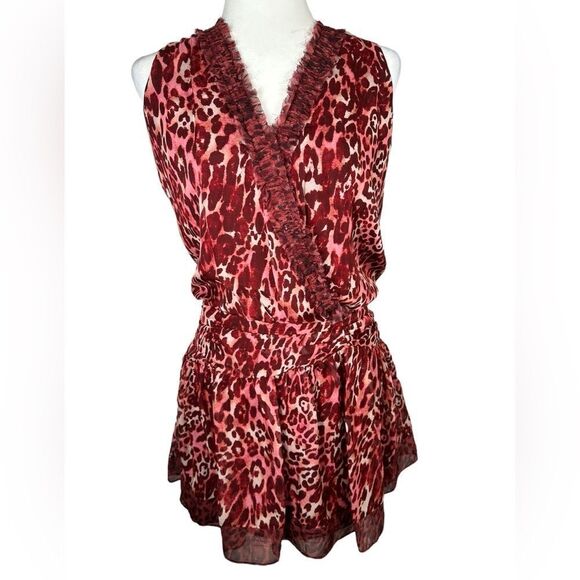 Ramy Brook Women's Red Leopard Print Winsten Mini Dress - Picture 3 of 8